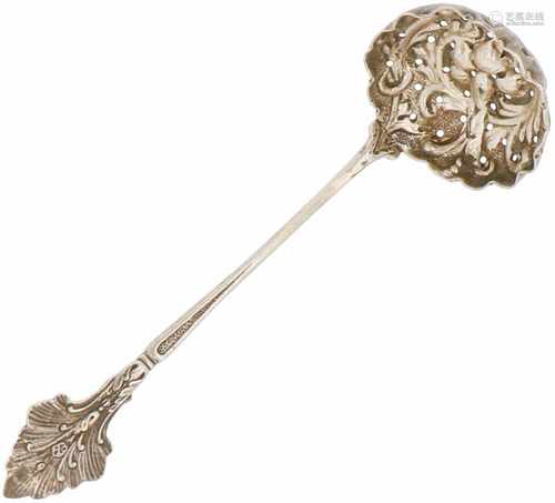 Silver sifter spoon.