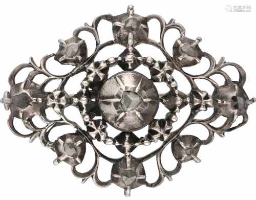 Brooch silver, diamond - 835/1000.