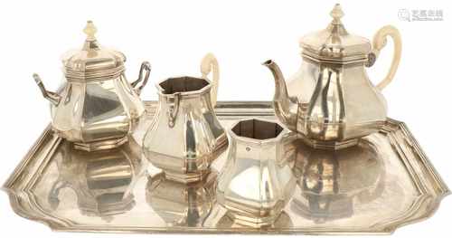 (5) Piece silver tea service.