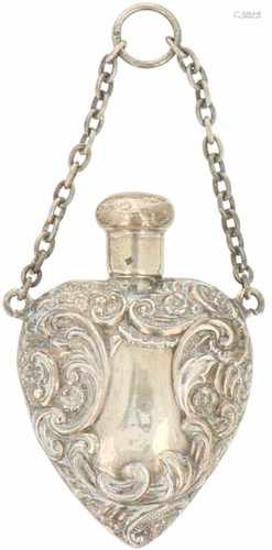 Silver perfume flask.