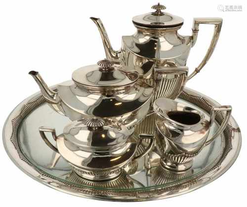 5-Piece silver coffee- and tea service.