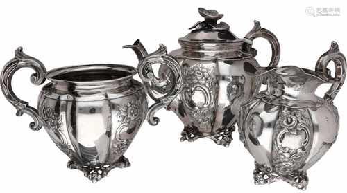 3-Piece silver coffee- and tea service.