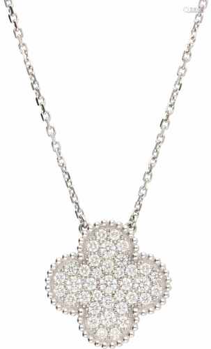 Van Cleef & Arpels necklace with Magic Alhambra pendant white gold, ca. 0.88 carat diamond - 18 ct.