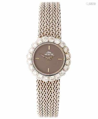 John van der Vet white gold diamond - Ladies watch - Manual winding - Ca. 1970.