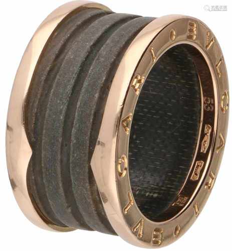 Bvlgari B.Zero1 ring rose gold, brown marble - 18 ct.