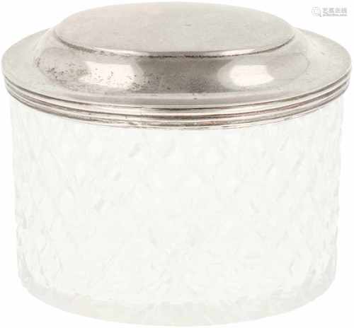 Silver tea caddy.