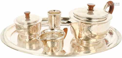 (5) Piece silver tea service.