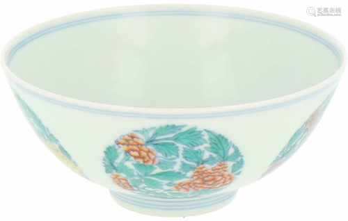 A porcelain 'Doucai' bowl, marked Yongzheng. China, 20th century.