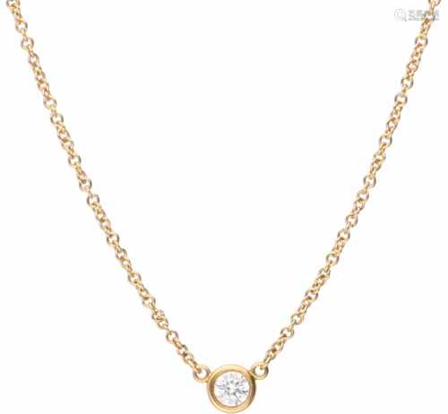 Tiffany & Co. Elsa Peretti necklace yellow gold, ca. 0.10 carat diamond - 18 ct.