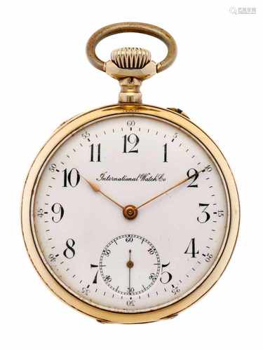 Pocket watch IWC gold - Men's pocket watch - Manual winding - Ca. 1900.