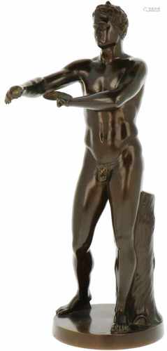 A 19th century 'Grand-Tour' statue of the Apoxyomenos. After a Roman copy after Lysippus in the