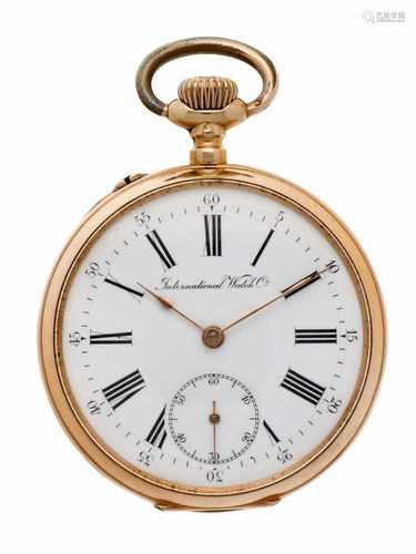 Pocket watch IWC gold - Men's pocket watch - Manual winding - Ca. 1900.