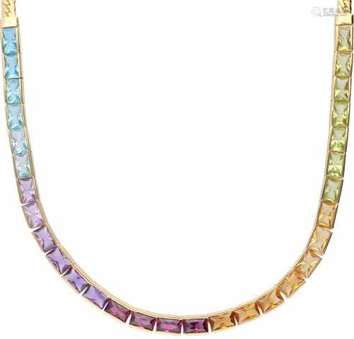 H. Stern Rainbow necklace yellow gold, blue topaz, amethyst, garnet, citrine and peridot - 18 ct.