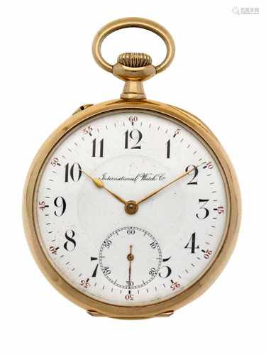 Pocket watch IWC gold - Men's pocket watch - Manual winding - Ca. 1910.