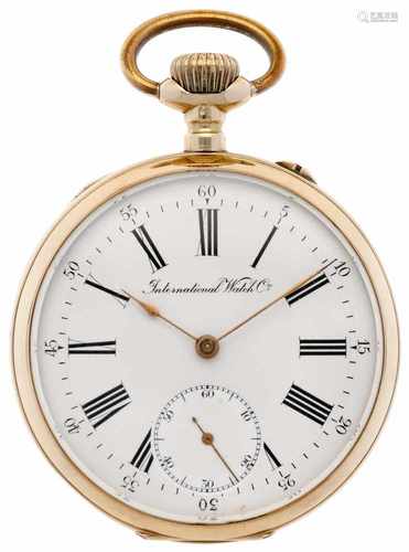 Pocket watch IWC gold - Men's pocket watch - Manual winding - Ca. 1900.