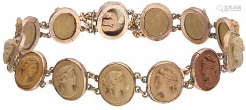 Cameo bracelet rosé gold, lavastone - BLA 10 ct.