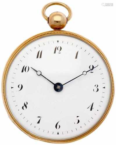 Pocket watch gold, verge escapement - Men's pocket watch - Manual winding - Ca. 1800.