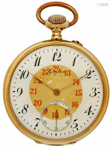 Pocket watch Longines gold - Men's pocket watch - Manual winding - Ca. 1910.