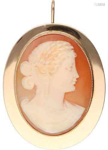 Cameo pendant rosé gold, shell - 14 ct.