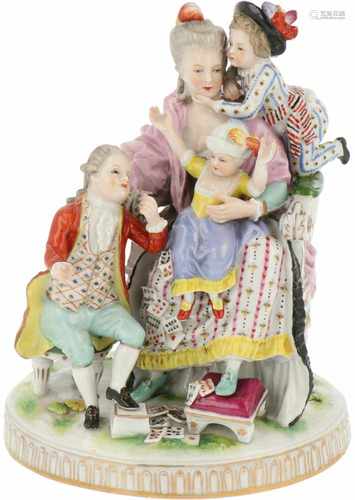 A porcelain group of a mother and child. Ludwigsburg, Germany. Early, 20th century.