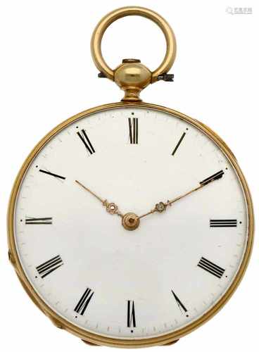 Pocket watch gold, cylinder escapement - Ladies pocket watch - Manual winding - Ca. 1858.