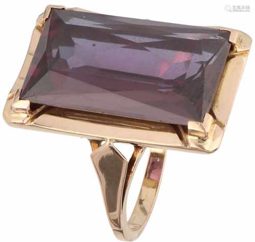 Solitary ring yellow gold, tourmaline - 18 ct.