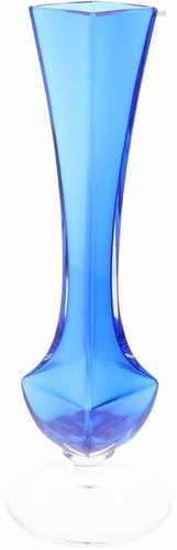 A blue crystal vase, Val Saint Lambert. Belgium, mid 20th century.