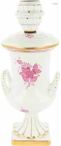 A porcelain lamp base with Apponyi Pink décor. Herend, 2nd half 20th century. 