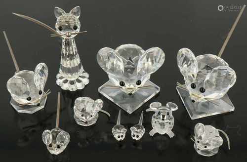 Various (10) pieces of Swarovski. 20th century.