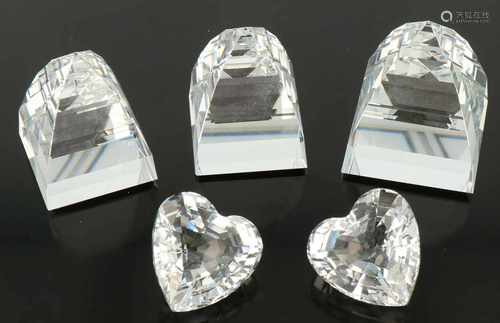 Various (5) pieces of Swarovski. 20th century.