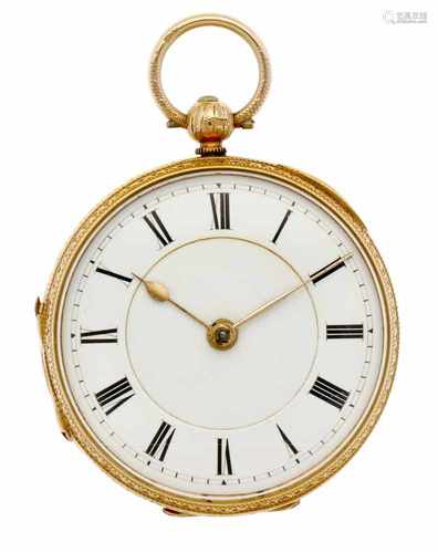 Pocket watch gold, verge anchor escapement 'H. Samuel, Manchester' - Unisex pocket watch - Manual