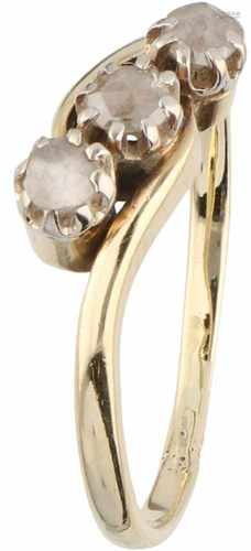 Ring yellow gold, diamond - 14 ct.