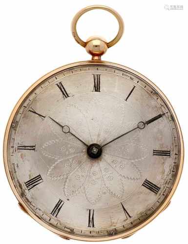 Pocket watch gold, verge escapement - Men's pocket watch - Manual winding - Ca. 1800.