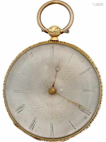 Pocket watch gold, cylinder escapement - Men's pocket watch - Manual winding - Ca. 1875.