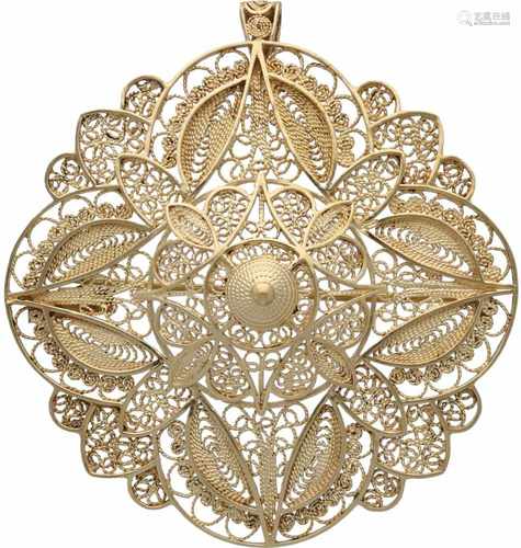 Filigree pendant/brooch gilt silver - 835/1000.