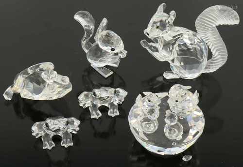 Various (6) pieces of Swarovski. 20th century.