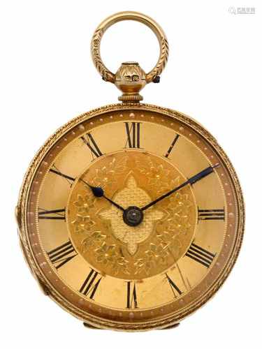 Pocket watch gold, verge anchor escapement 'Reid & Sons, Newcastle' - Unisex pocket watch - Manual