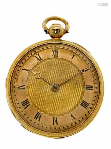 Pocket watch gold, verge anchor escapement 'Hamlet, London' - Ladies pocket watch - Manual winding -