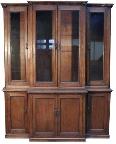 An oakwood library cabinet. France, circa 1900.