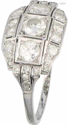 Ring white gold, ca. 1.37 carat diamond - 14 ct.