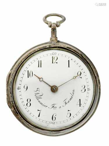 Pocket watch silver, verge escapement 'Willeumier Freres, Framelan' - Men's pocket watch - Manual