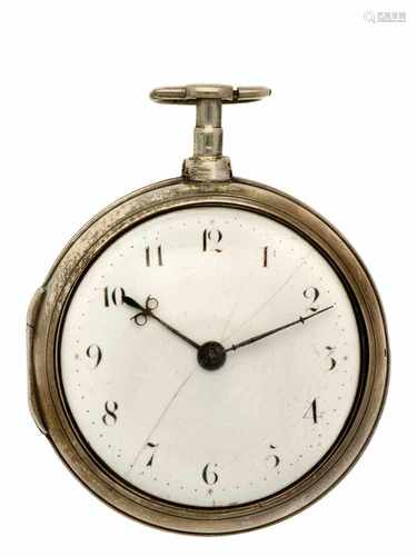 Pocket watch silver, verge escapement 'John Rentnow, London' - Men's pocket watch - Manual winding -