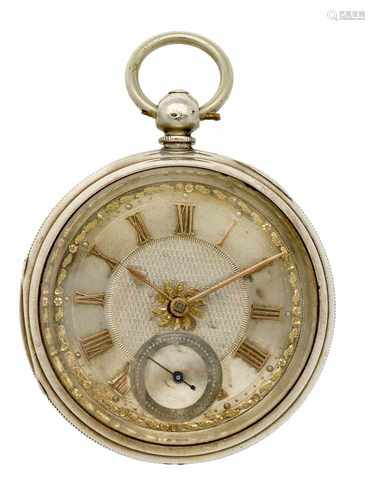 Pocket watch silver, verge anchor escapement 'Barnett & Scott, Whitefriargate Hull' - Men's pocket