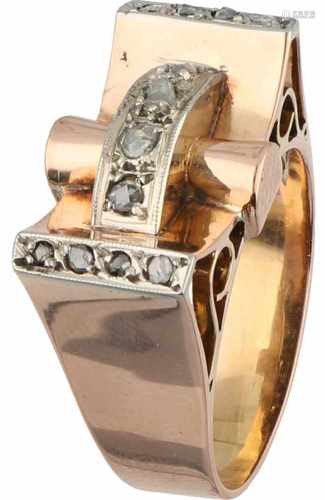 Tank ring rosé gold, diamond - 18 ct.