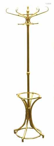 A brass hat stand with 6 hooks. Second half 20th century.