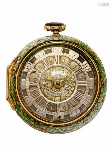 Pocket watch gold-plated, verge escapement 'P. Moryn, Amsterdam' - Men's pocket watch - Manual