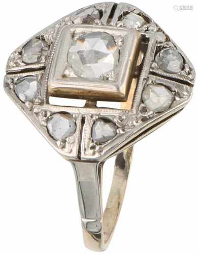 Ring bicolour gold, diamond - 14 ct.