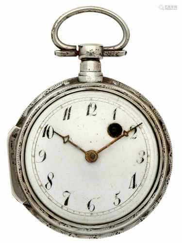 Pocket watch silver, verge escapement - Men's pocket watch - Manual winding - Ca. 1800.