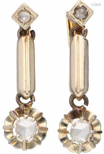 Earrings bicolour gold, diamond - 18 ct.