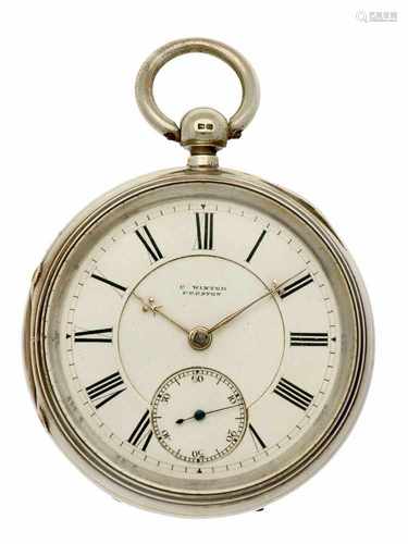 Pocket watch silver, verge anchor escapement 'C. Winter, Preston' - Men's pocket watch - Manual